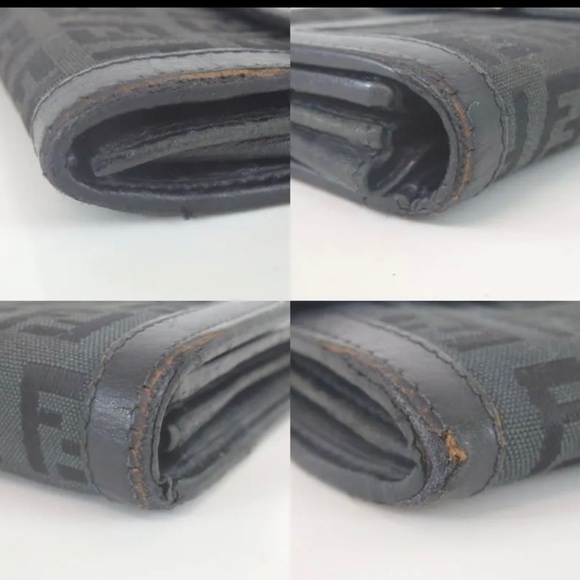 ☄️Vintage Throw-Back FENDI Zucca Leather & FF Fabric Long Wallet - Picture 6 of 12